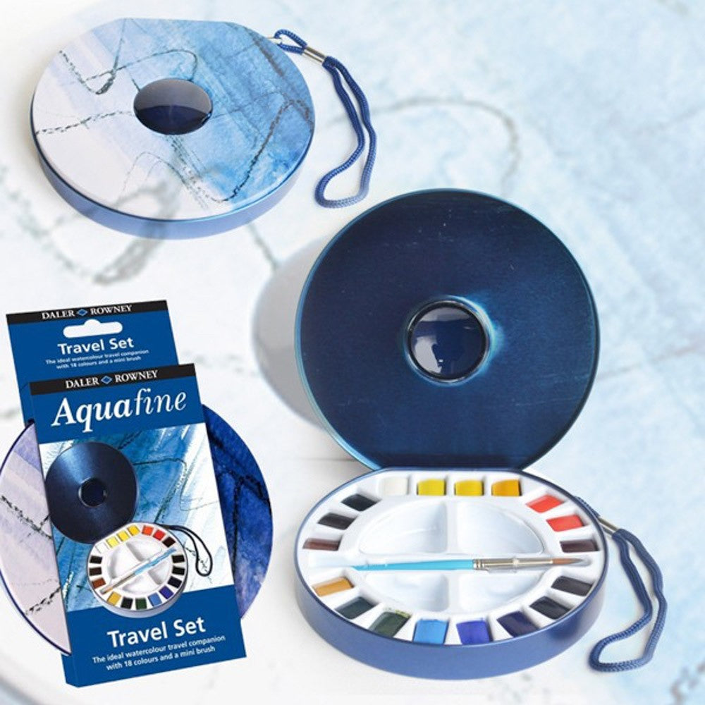 ESTOJO AQUARELA DALER AQUAFINE TRAVEL SET 18 CORES + PINCEL