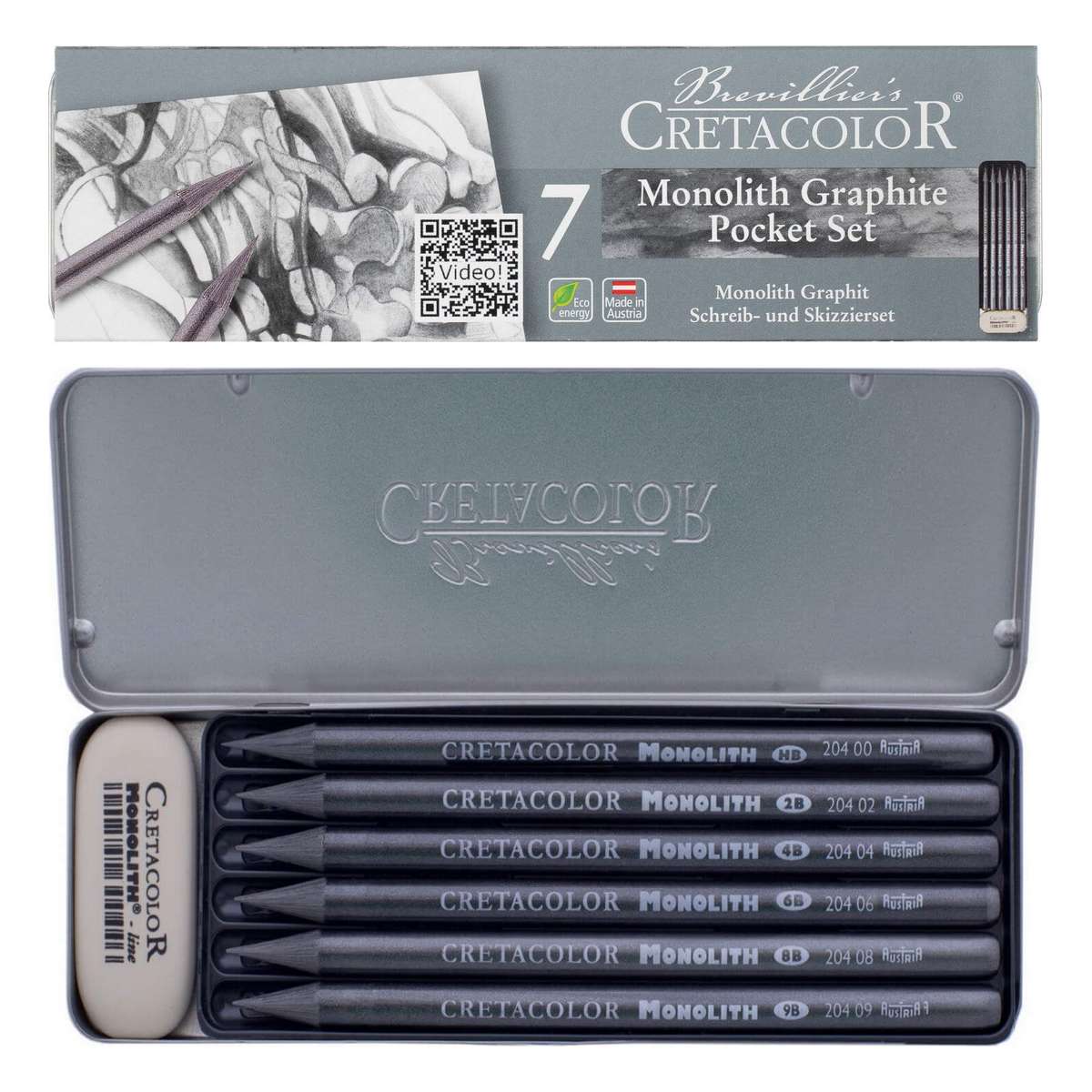 ESTOJO LAPIS GRAFITE INTEGRAL CRETACOLOR MONOLITH POCKET 07 PEÇAS