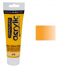 ACRILICA DALER ROWNEY GRADUATE 120ML 618 CADMIUM YELLOW DEEP