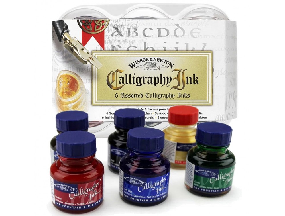 ESTOJO TINTA CALIGRAFIA WINSOR NEWTON 30ml ESTOJO 06 CORES
