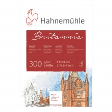 BLOCO HAHNEMUHLE BRITANNIA 300g/m2 17x24 GRANA FINA 12FOLHAS