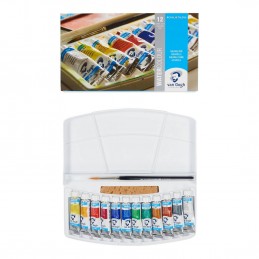 ESTOJO AQUARELA TALENS VAN GOGH 12 TUBOS   PINCEL