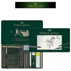 ESTOJO LAPIS GRADUADO FABER CASTELL PITT GRAPHITE SET 26 PÇS 112974