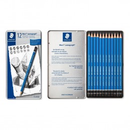 ESTOJO LAPIS GRADUADO STAEDTLER LUMOGRAPH CLASSIC C/ 12 G12