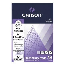 BLOCO CANSON MILIMETRADO A4 63g/m2 50 FOLHAS