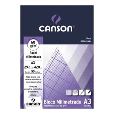 BLOCO CANSON MILIMETRADO A3 63g/m2 50 FOLHAS