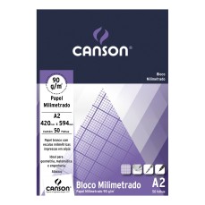BLOCO CANSON MILIMETRADO A2 90g/m2 50 FOLHAS