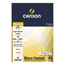 BLOCO CANSON DESSIN A2 200 CREME 200G/M2 20 FOLHAS