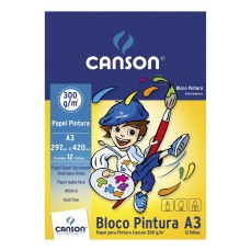 BLOCO CANSON ESCOLAR PINTURA A3 300g/m2 12 FOLHAS