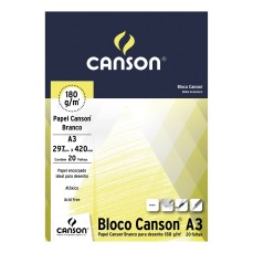 BLOCO CANSON ESTUDANTE A3 180G/M2 BRANCO 