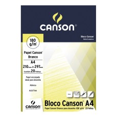 BLOCO CANSON ESTUDANTE A4 180g/m2 BRANCO 