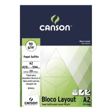 BLOCO CANSON LAY OUT LISO A2 090g/m2 50 FOLHAS