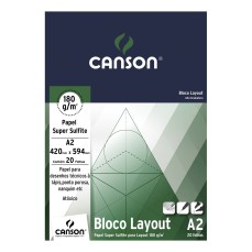 BLOCO CANSON LAY OUT LISO A2 180g/m2 20 FOLHAS