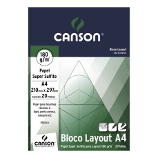 BLOCO CANSON LAY OUT LISO A4 180g/m2 20 FOLHAS