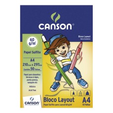 BLOCO CANSON LAY OUT LISO A4 063g/m2 50 FOLHAS