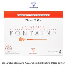 BLOCO CLAIREFONTAINE 100% COTTON SATINE 300g/m2 24x30 12FLS