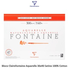 BLOCO CLAIREFONTAINE 100% COTTON SATINE 300g/m2 30x40 12FLS
