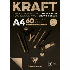 BLOCO CLAIREFONTAINE KRAFT-BLACK 90G/M2 A4 60FLS 975818