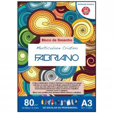 BLOCO FABRIANO MULTICOLORE CRIATIVO A3 080g/m2 32 FOLHAS