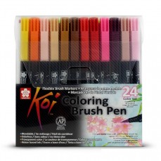 CANETA SAKURA KOI COLORING BRUSH C/ 24 SORTIDAS