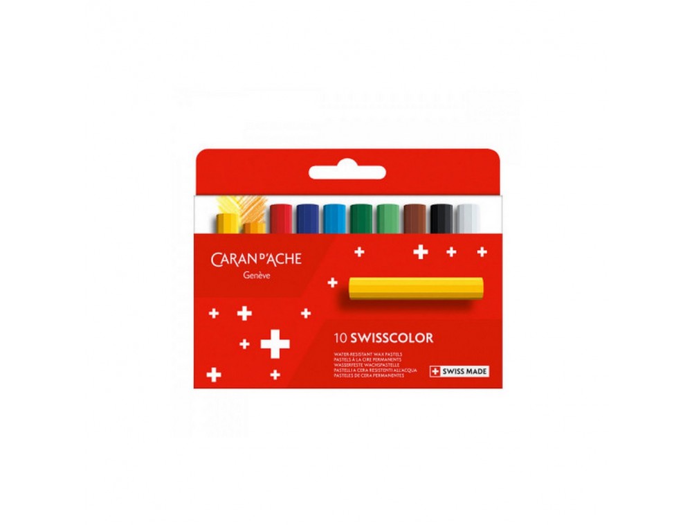 GIZ DE CERA PERMANENTE CARAN D ACHE SWISSCOLOR 10 CORES