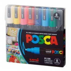 ESTOJO CANETA POSCA PC-5M C/8 CORES