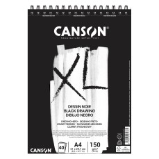 BLOCO CANSON XL DESSIN NOIR A4 150g/m2 40 FOLHAS