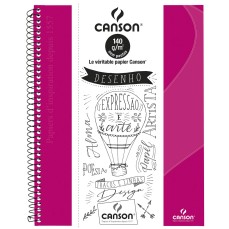 CADERNO SKETCH BOOK CANSON EXPRESSAO E ARTE ROSA PINK 140G 40F