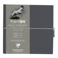 SKETCH BOOK PAINT ON MIXED MEDIA CINZA 250G/M2 19X19 32FL CLAIREFONTAINE