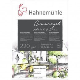 BLOCO HAHNEMUHLE CONCEPT SKETCH & DRAW A3 220G/M2 100 FOLHAS