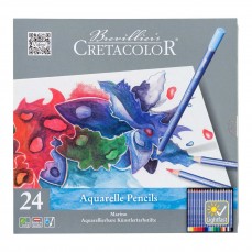 ESTOJO LAPIS AQUARELAVEL CRETACOLOR MARINO 24 CORES