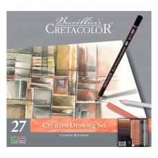 ESTOJO ESBOÇO CRETACOLOR PARA DESENHO CREATIVO 27 PEÇAS