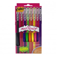 ESTOJO CANETA GEL PENTEL MATTEHOPE 1.0MM C/ 08 CORES