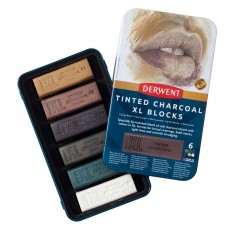 XL TINTED CHARCOAL DERWENT COLORIDO ESTOJO C/ 06 CORES