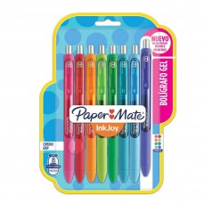 CANETA GEL PAPERMATE INKJOY RT 0,7mm FINA C/ 08 UN