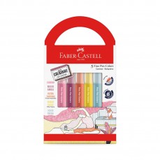 CANETA FABER FINE PEN COLORS 0,4mm 05 CORES AROMA REVIGORA