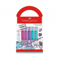 CANETA FABER FINE PEN COLORS 0,4mm c/ 05 CORES AROMA RELAXA