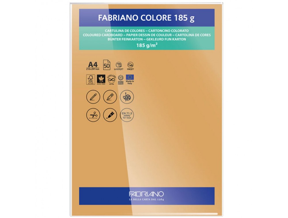 PAPEL FABRIANO COLORE 425 AVANA A4 185G C/10 UNI