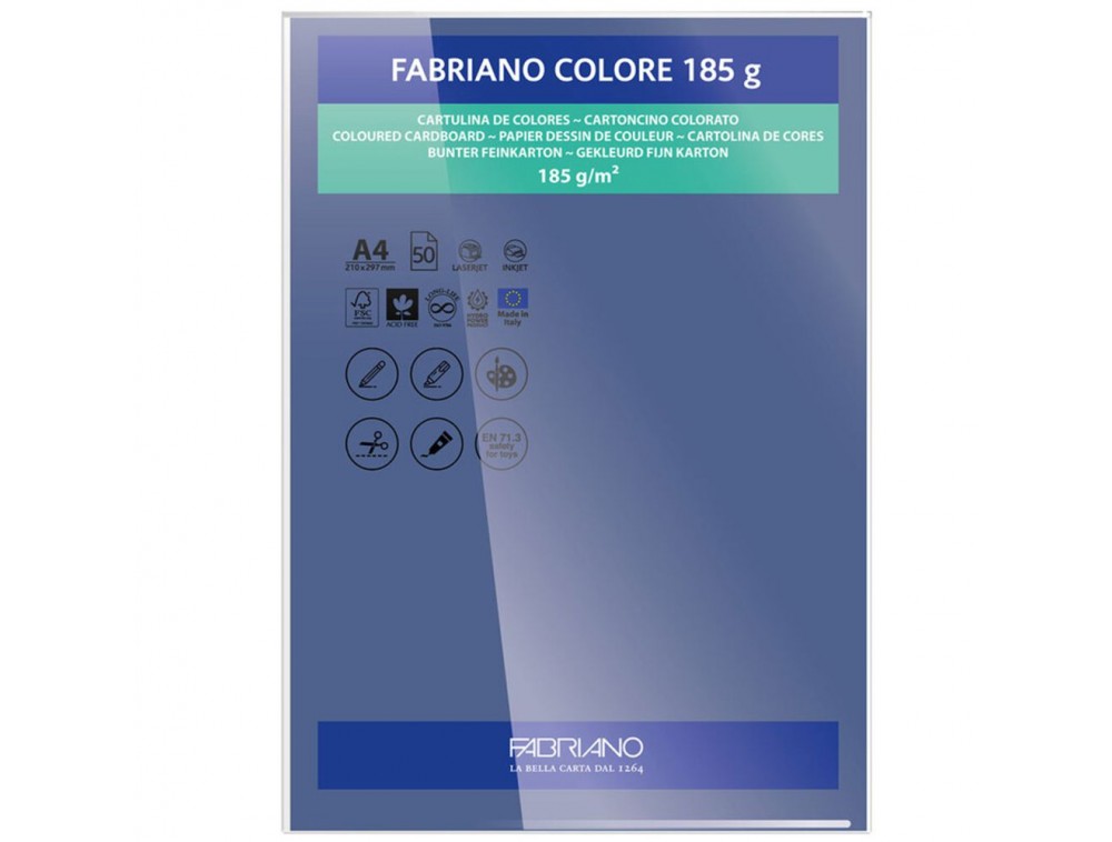 PAPEL FABRIANO COLORE 417 AZUL MARINHO A4 185G C/10 UNI
