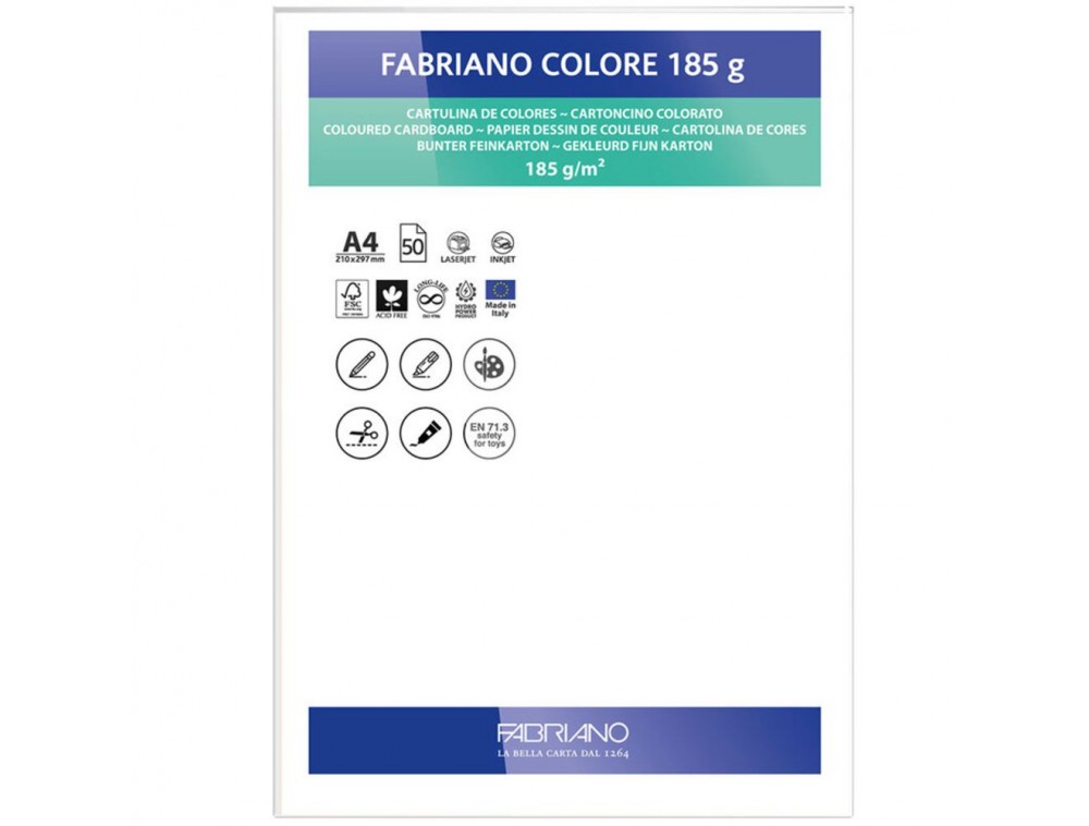 PAPEL FABRIANO COLORE 401 BRANCO A4 185G C/10 UNI