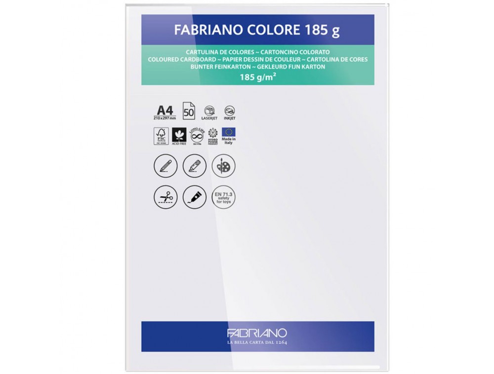 PAPEL FABRIANO COLORE 429 GRIS PERLA A4 185G C/10 UNI