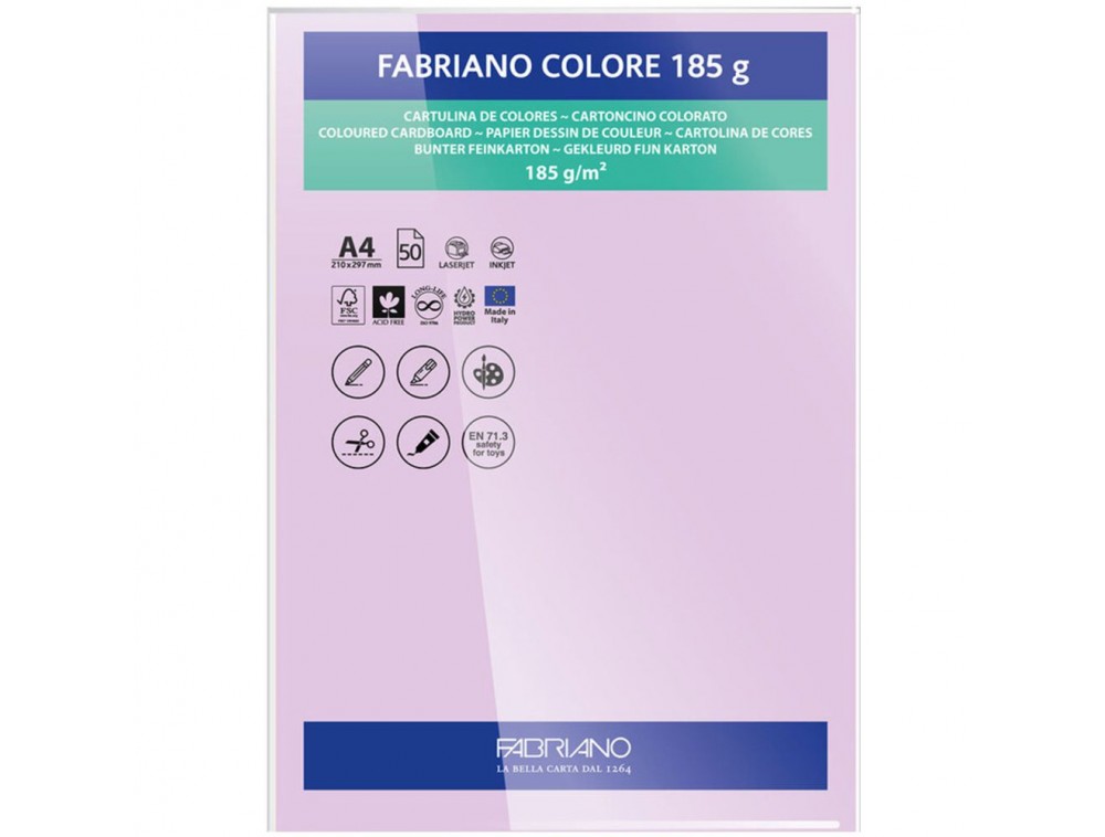 PAPEL FABRIANO COLORE 411 LILAS A4 185G C/10 UNI