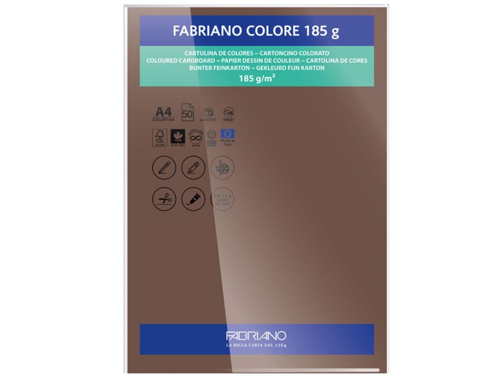 PAPEL FABRIANO COLORE 427 MARRON A4 185G C/10 UNI