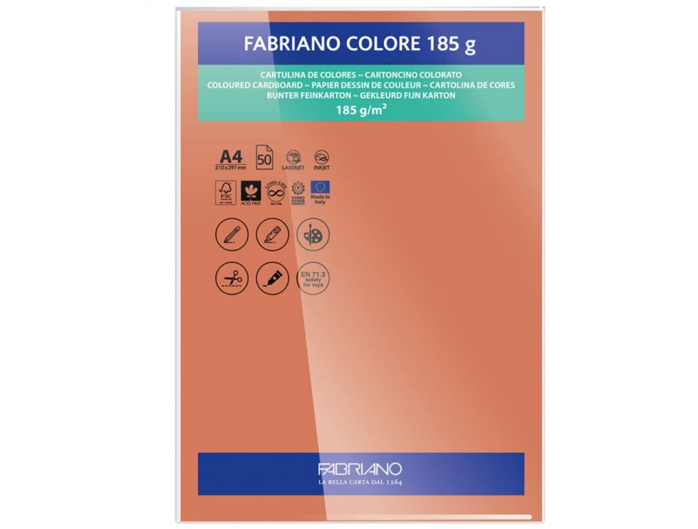 PAPEL FABRIANO COLORE 426 TERRACOTA A4 185G C/10 UNI