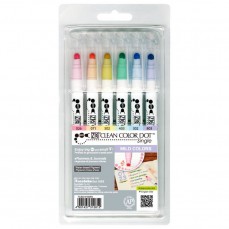 ESTOJO CANETA ZIG CLEAN DOT COLOR SINGLE C/ 06 MILD COLORS TCSD-6100/6V
