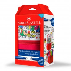 ESTOJO CANETA FABER CASTELL VAI E VEM 50 CORES