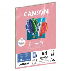 PAPEL CANSON IRIS VIVALDI A4 185G/M2 CORES PASTEIS C/ 25 FL