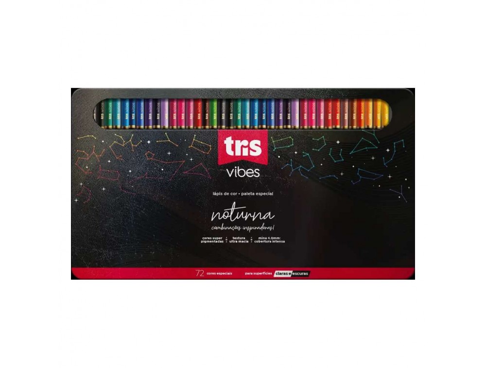 LAPIS COR TRIS VIBES 72 CORES NOTURNA LAPIS COR TRIS VIBES 72 CORES NOTURNA